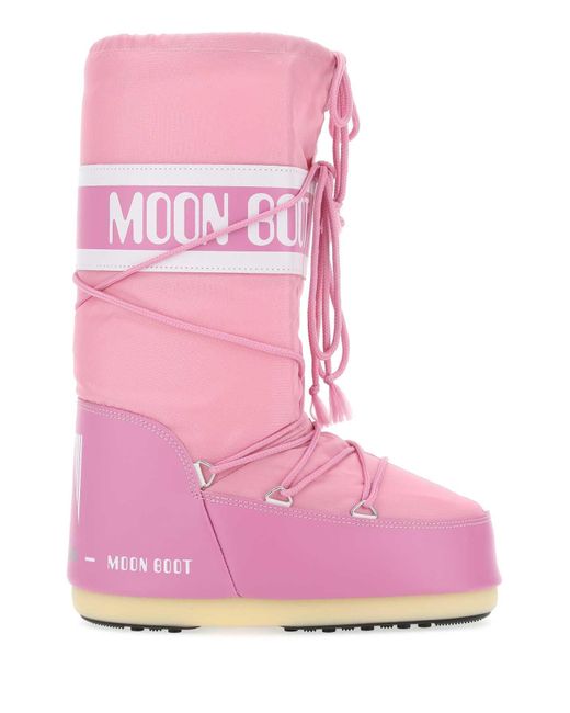 Moon Boot Pink Nylon And Synthetic Leather Icon Boots for men