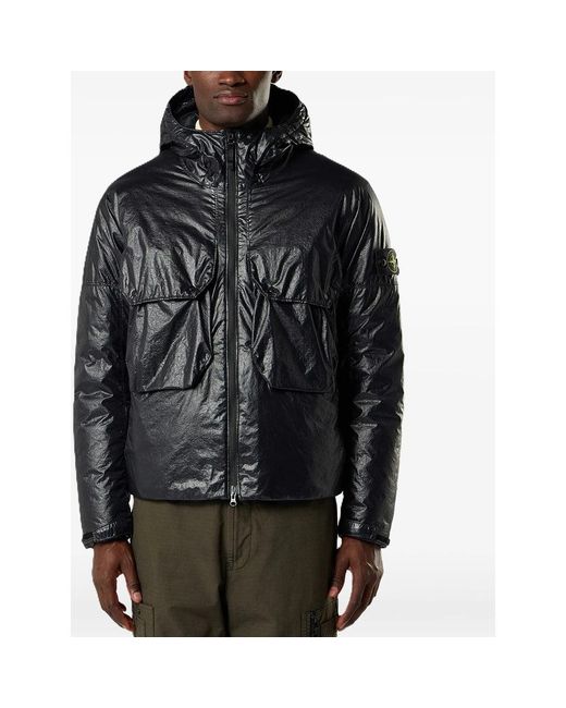 Stone Island Black Jackets for men