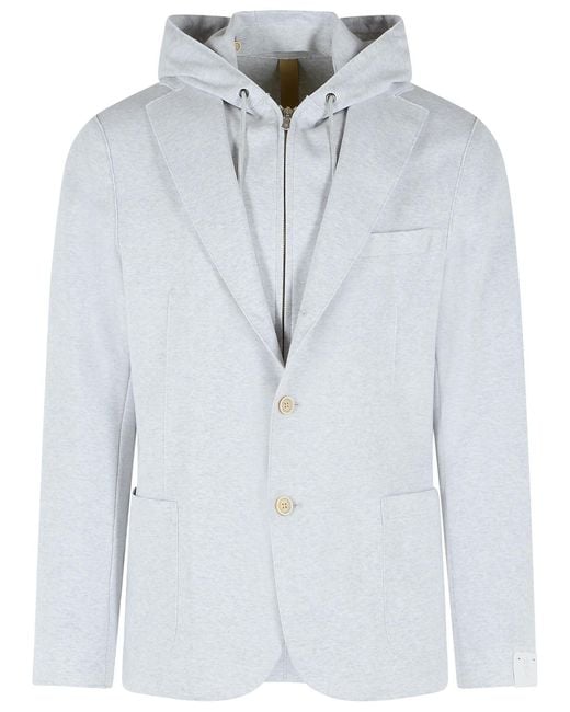 Eleventy Blue Cotton Blend Blazer for men