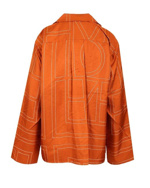Totême Orange "Monogram" Pajama Top