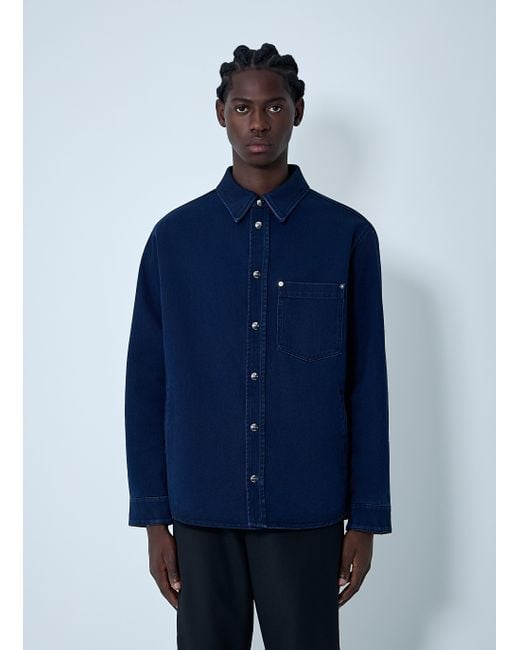 GUCCI 紺色長袖シャツ Gucci Reversible Shirt in Blue for Men | Lyst