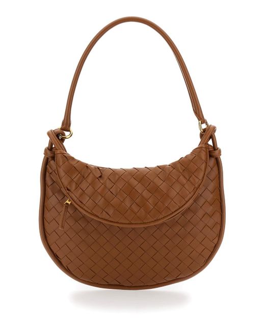 Bottega Veneta Brown 'Gemelli Medium' Light Hobo Shoulder Bag With Intrecciato Motif for men
