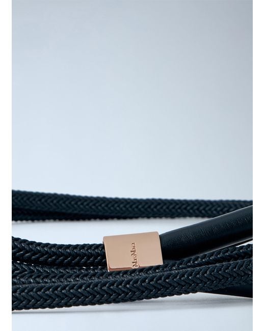 Max Mara Blue Braided Leather Belt