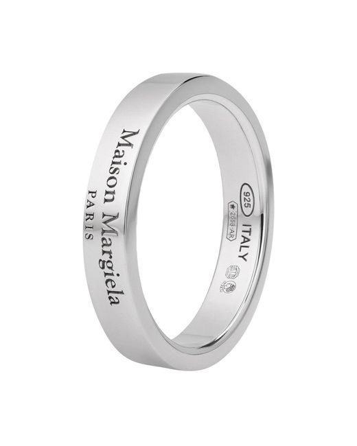 Maison Margiela Metallic Reference Logo Ring for men
