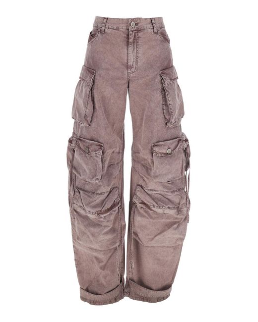 The Attico Multicolor Jeans With Logo Patch On The Rear And Turn-Up Cuffs for men