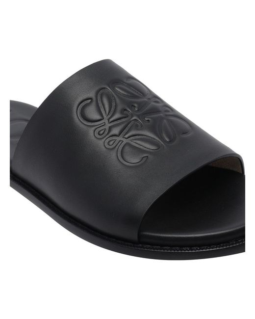 Loewe Black Flex Anagram Slide for men