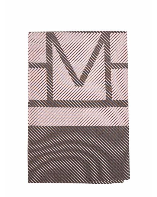 Totême Gray Walnut Silk Centered Monogram Scarf