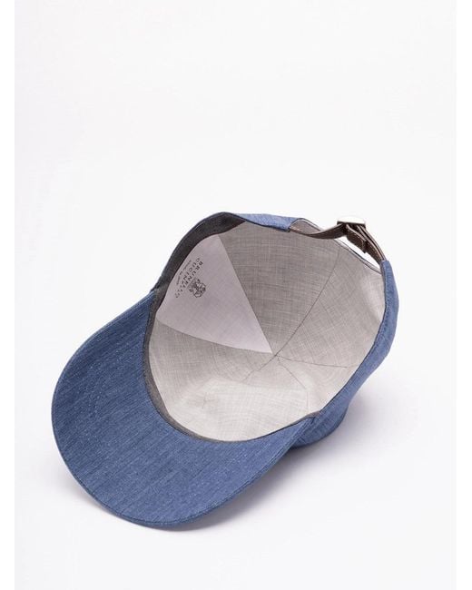 Brunello Cucinelli Blue Baseball Cap for men