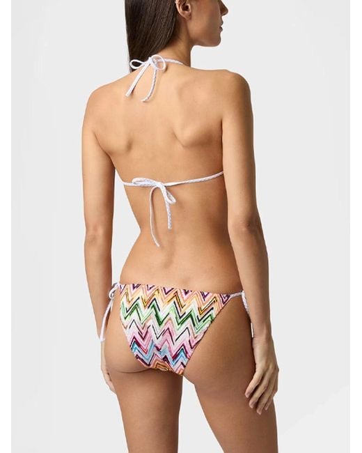 Missoni White Multicolored Zigzag Bikini