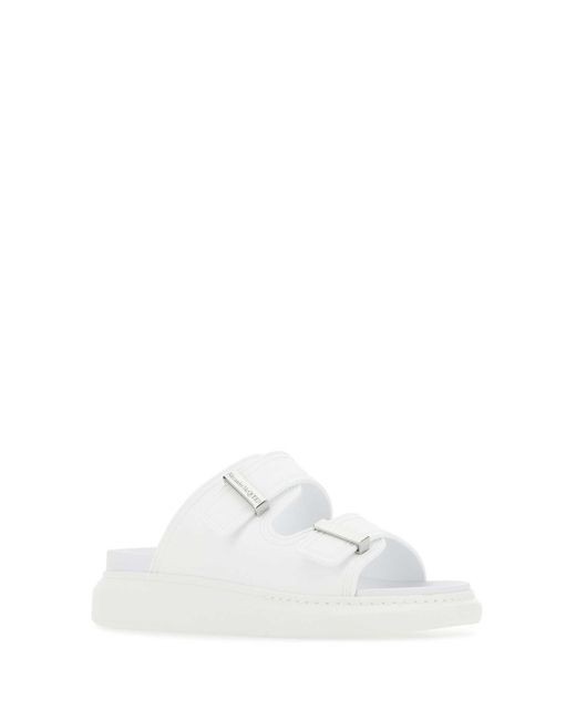 McQueen White Rubber Slippers for men