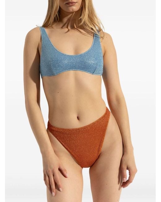 Oseree Blue Two-Tone Bikini