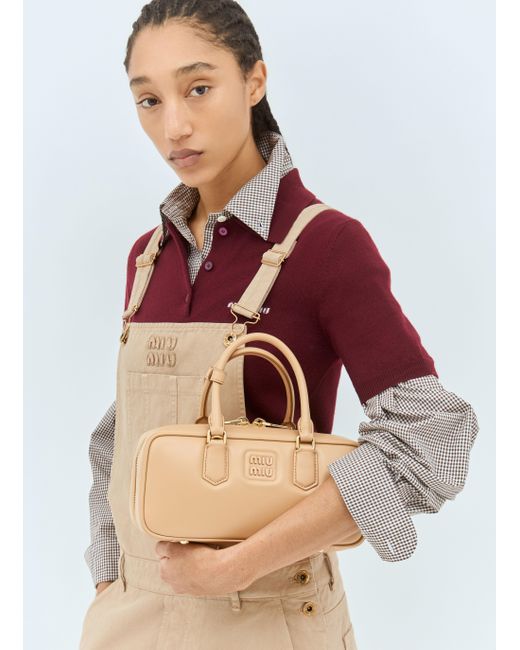 Miu Miu Red Arcadie Leather Handbag