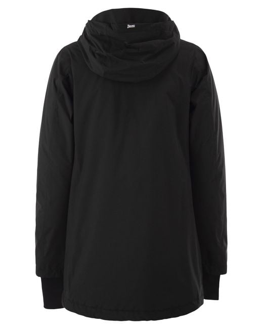 Herno Black A-Shape 2Layers Hooded Parka