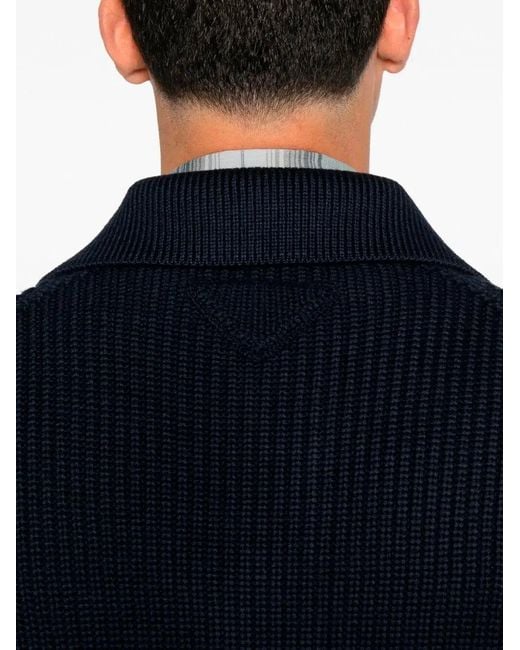 Prada Blue Wool Cardigan for men