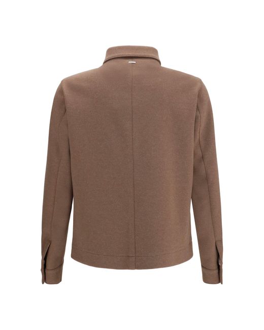 Herno Brown Snap-Button Jacket for men