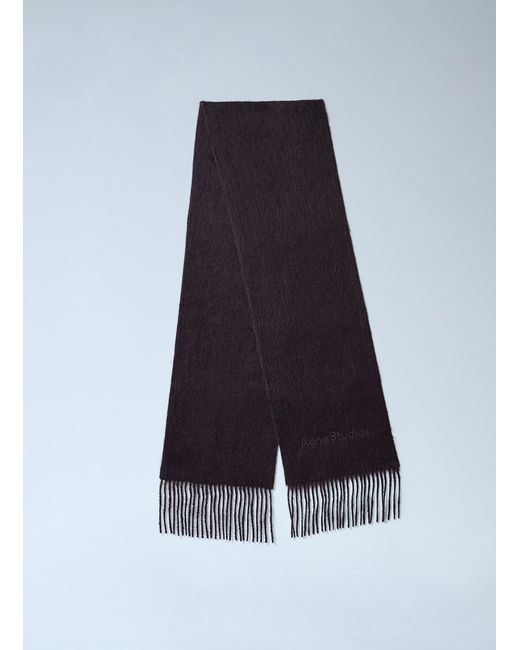Acne Blue Logo Wool Scarf for men