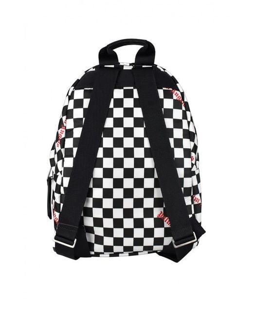 Palm Angels Black Checkerboard Backpack for men