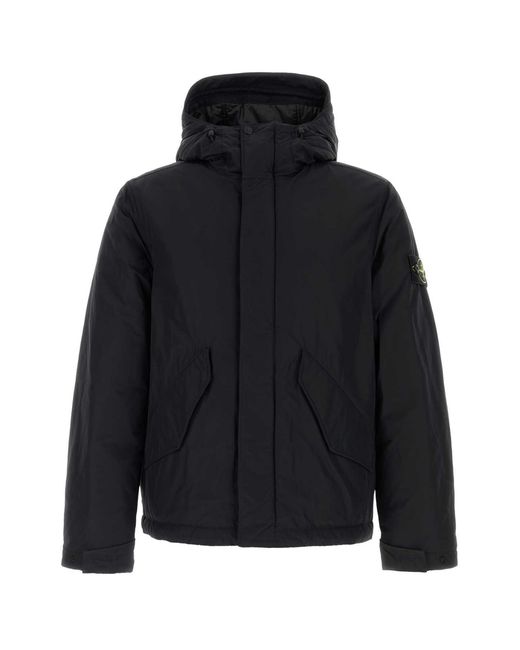 Stone Island Black Polyester Blend Padded Jacket for men
