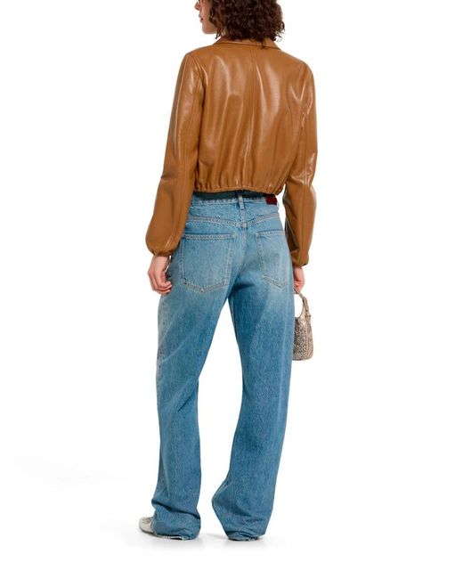 Gucci Brown Leather Bomber Jacket