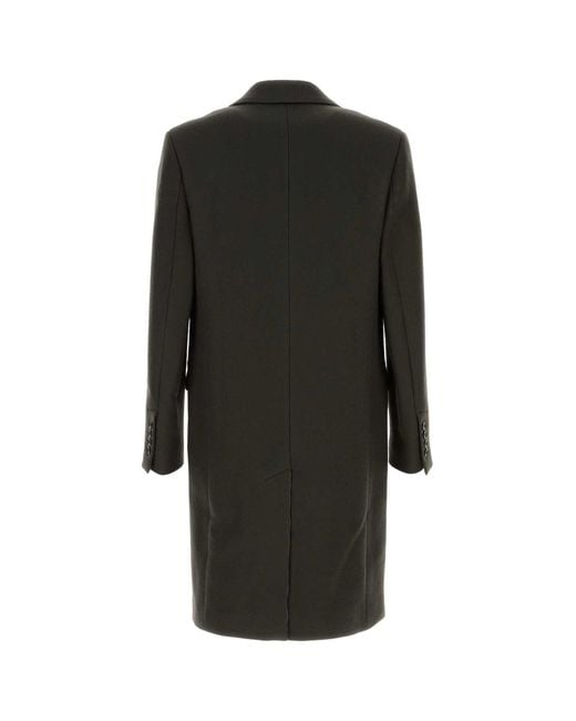 AMI Black Ami Charcoal Wool Coat for men