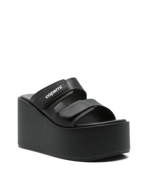 Coperni Black Wedge Double-Strap Sandals