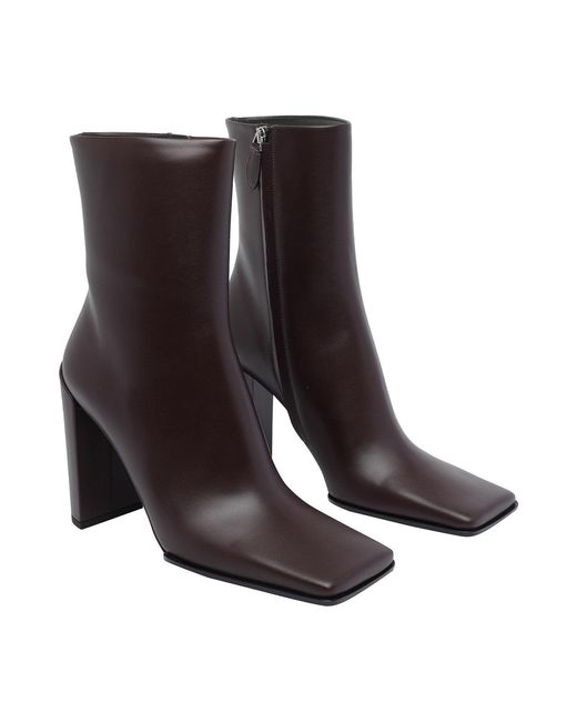Alaïa Brown Leather Square Booties