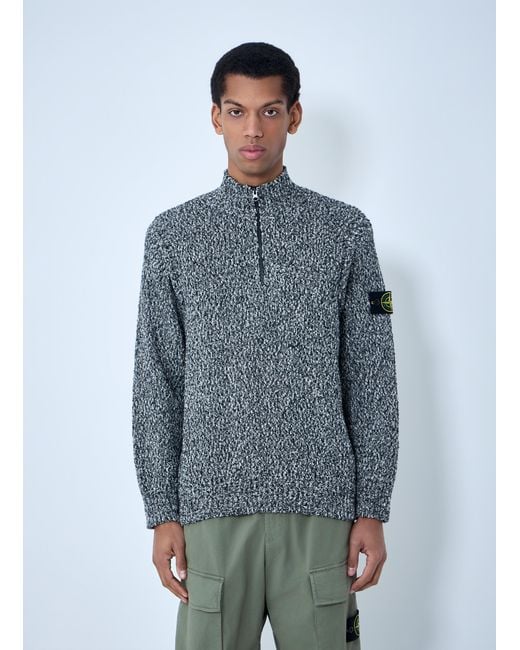 Stone Island Blue Logo Patch Sweater for men