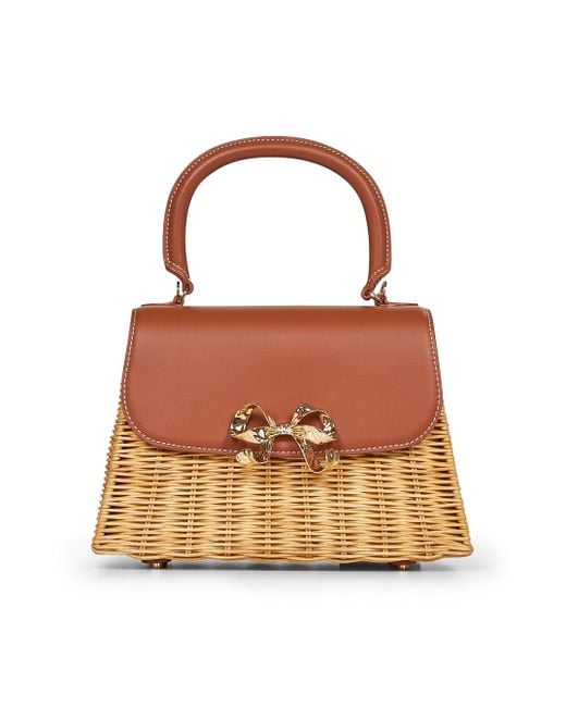 Self-Portrait Brown Self Portrait Mini Bow Handbag