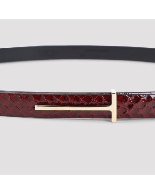 Tom Ford Brown Python Belt