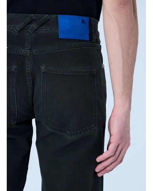 Burberry Blue Logo Patch Jeans for men