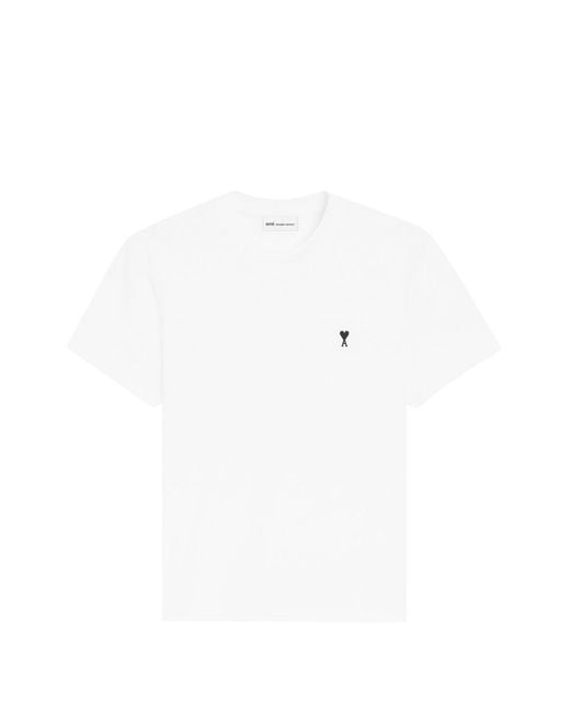 AMI White Ami De Coeur Cotton T-Shirt for men