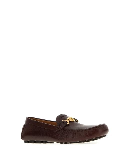 Versace Brown Drivers Leather Loafers for men