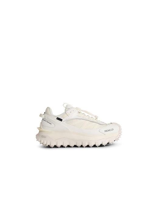 Moncler White 'Trailgrip Gtx' Leather Blend Sneakers