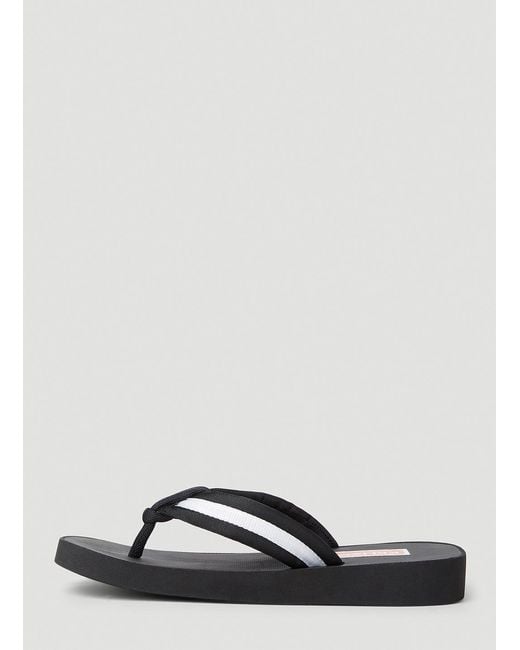 KENZO Black Logo Patch Flip Flops
