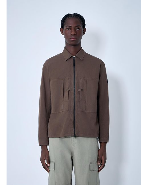 Stone Island Brown Logo Patch Jacket for men