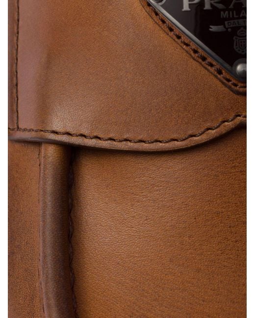 Prada Brown Leather Loafers for men