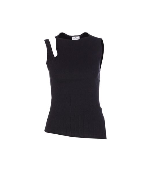 Courreges Black Transverse 90's Top