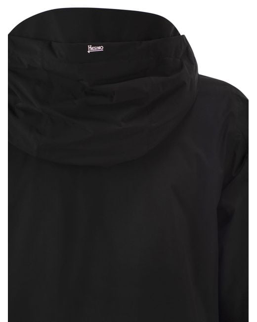 Herno Black A-Shape 2Layers Hooded Parka