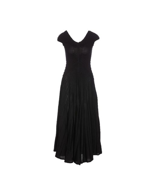 ワンピース Alaia V-NECK MAXI DRESS Alaïa V-Neck Maxi Dress in Black | Lyst