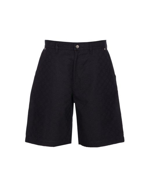 Gucci Blue Gg Jacquard Denim Shorts for men