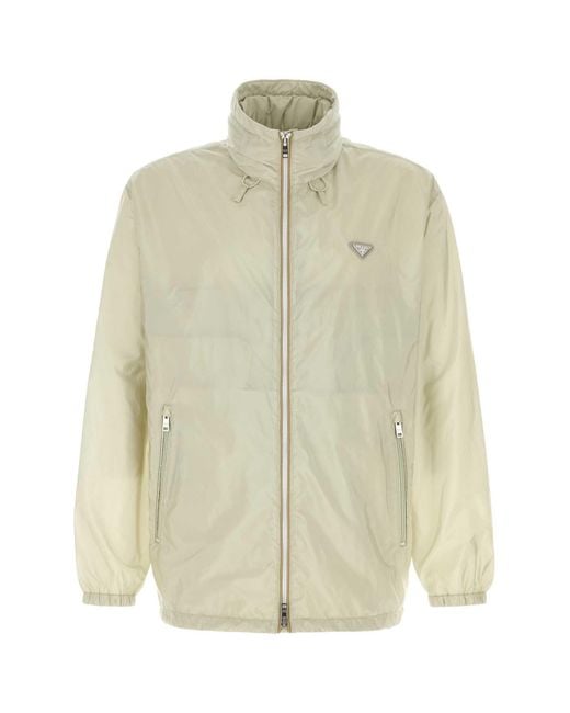 Prada White Sand Re-nylon Windbreaker for men