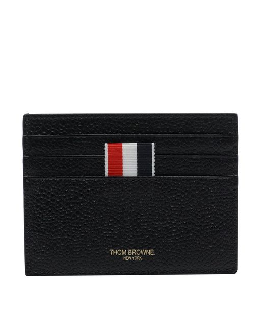 Thom Browne Black Logo Cards Holder for men