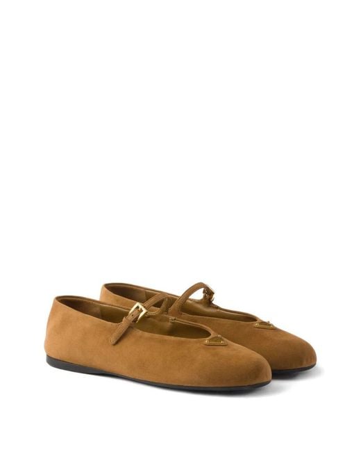 Prada Brown Ballet Flats