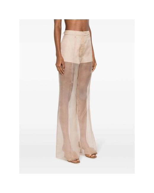 Prada White Neutrals Trousers