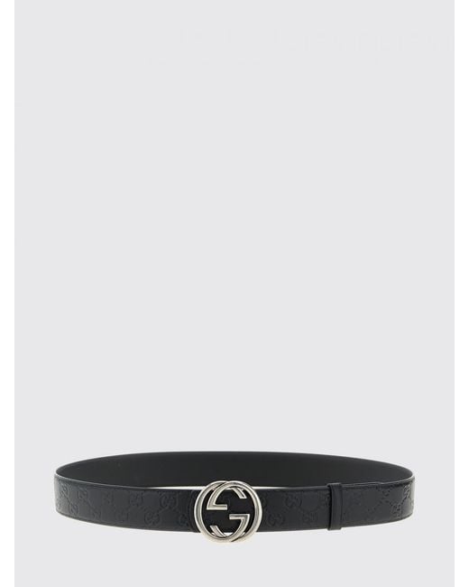 Gucci White Gg Calfskin Leather Belt for men