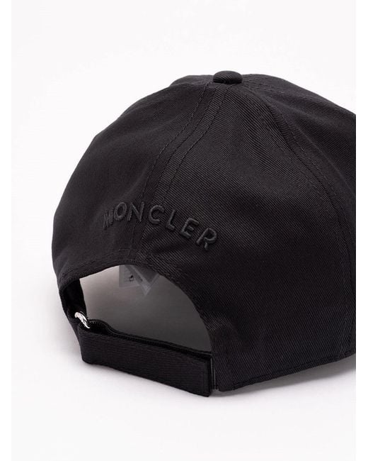 Moncler Black Baseball Cap for men