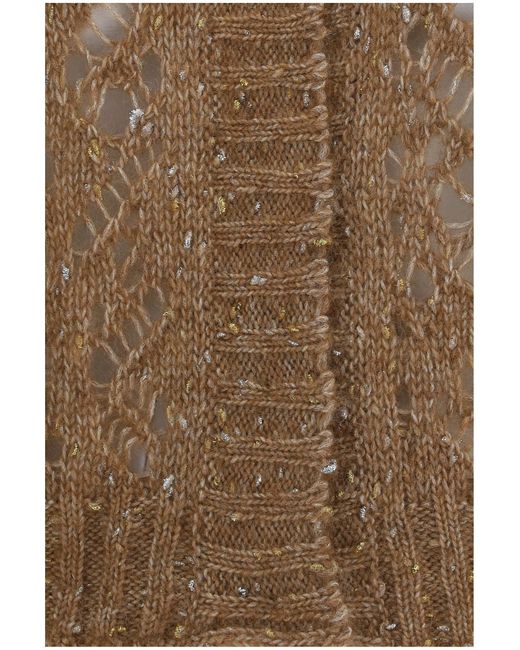Max Mara Brown Quarto Openwork Cardigan