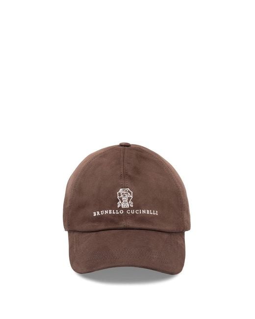 Brunello Cucinelli Brown Baseball Cap for men