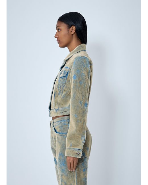 Acne Green Flocked Denim Jacket