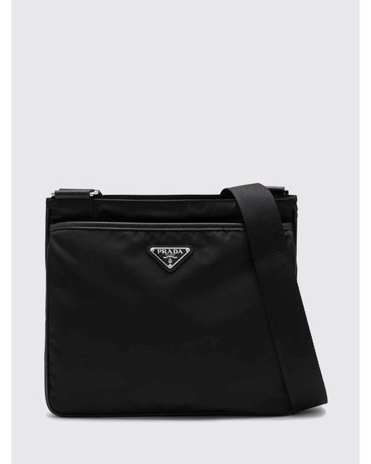 Prada Black Re-Nylon Messenger Shoulder Bag for men